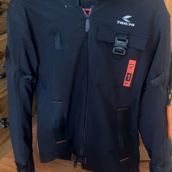 Other - Black Taichi Jacket with Orange Details For Riding Motorcycles